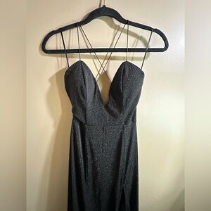 Hello Molly ‘Dear Emilia’ Black Sparkle Maxi, Built-in Cups, NWT, Size XS